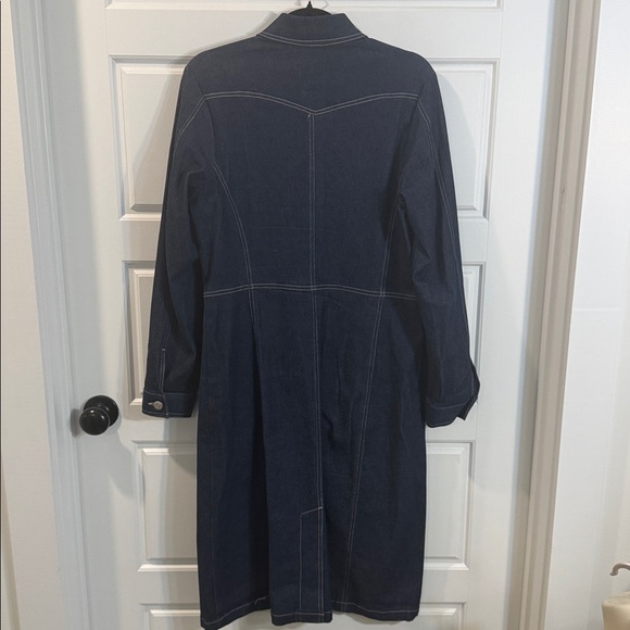 Dollhouse Denim Dress  Midi Jacket Blue Jean Vintage 1990s Y2K Clubwear Medium - Picture 5 of 5